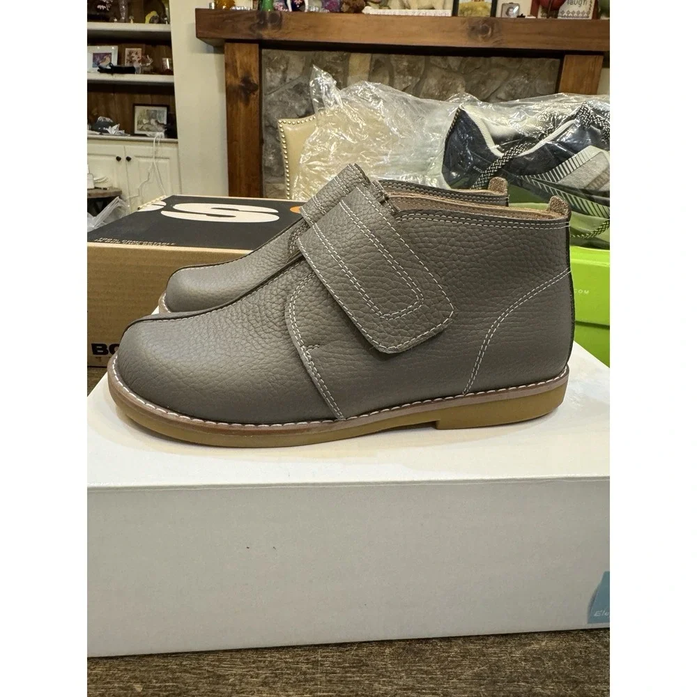 Elephantito Clayten booties in grey leather‎ Size 1.5